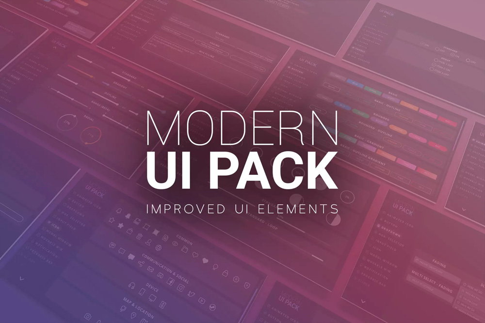 Modern UI Pack 5.3.4 现代简约游戏界面素材