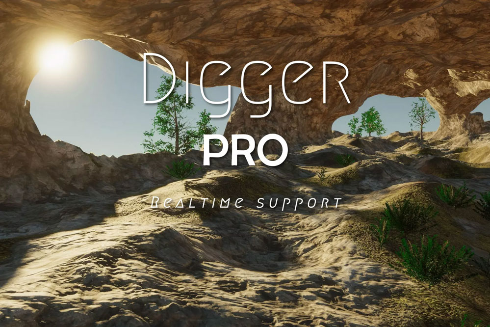 Digger PRO - Realtime terrain digging 5.0天然洞穴悬岩创建插件