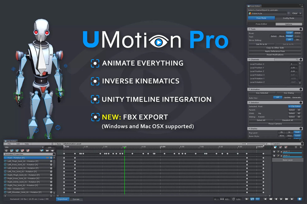 UMotion Pro - Animation Editor 1.28p01动画动作编辑工具
