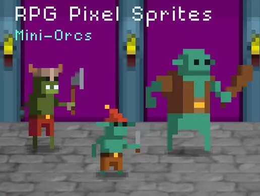 RPG Pixel Sprites - Mini Orcs 1.0复古风2D像素兽人精灵动画