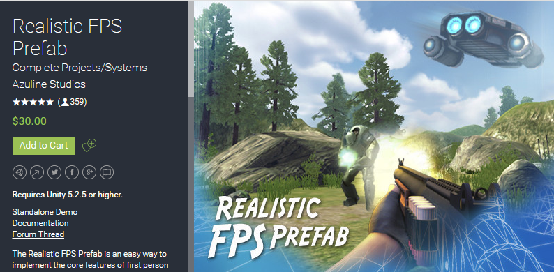 Realistic FPS Prefab 1.45 FPS游戏开发模板
