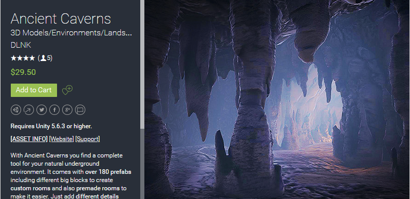 Ancient Caverns 1.0.1 unity3d asset   模型人物场景道具动物-