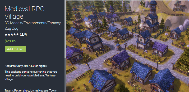 Medieval RPG Village 1.0 unity3d asset  中世纪RPG村