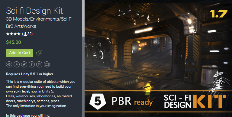 Sci-fi Design Kit 1.8 unity3d asset   科幻场景设计模型包游戏素材