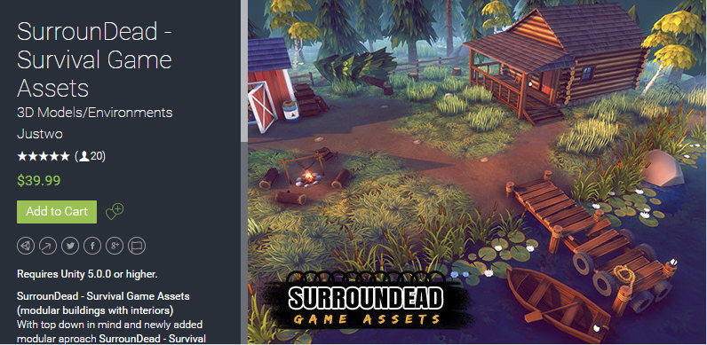 SurrounDead - Survival Game Assets 3.1 unity3d asset   生存场景模型