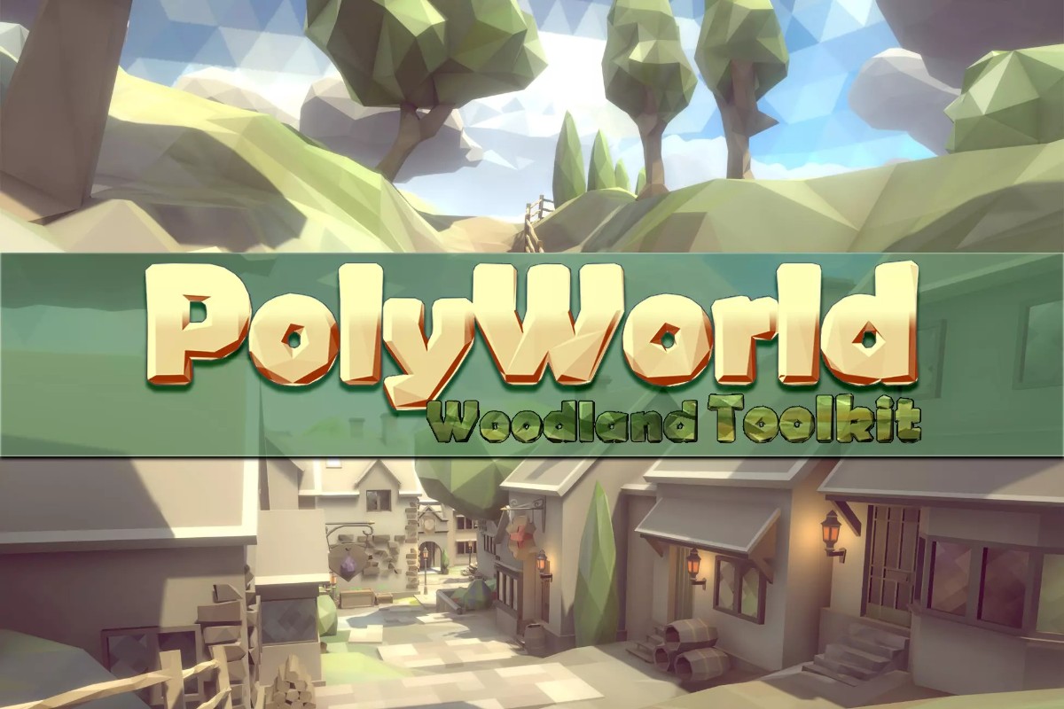 PolyWorld: Woodland Low Poly Toolkit 1.5 低多边形卡通unity场景插件