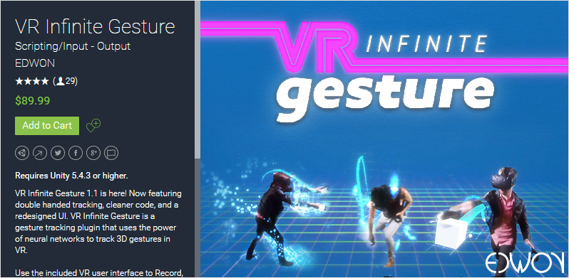 VR Infinite Gesture 1.1.3 unity3d手势跟踪插件