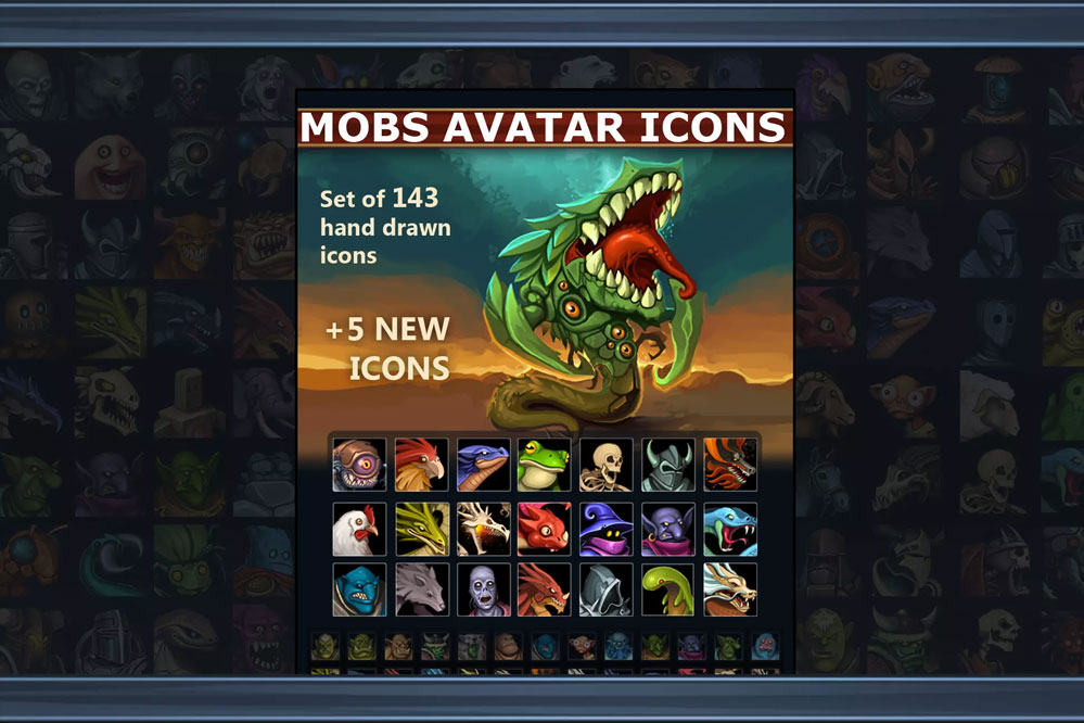 Mobs Avatar Icons 1.05     奇幻游戏怪物头像图标