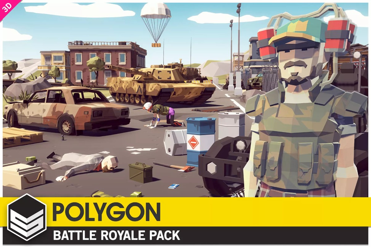 POLYGON - Battle Royale Pack v1.04     低多边形现代战争场景战场