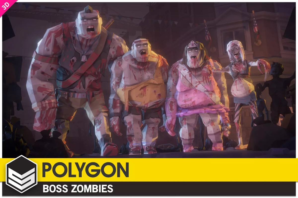 POLYGON - Boss Zombies v1.01    丧尸头子素材