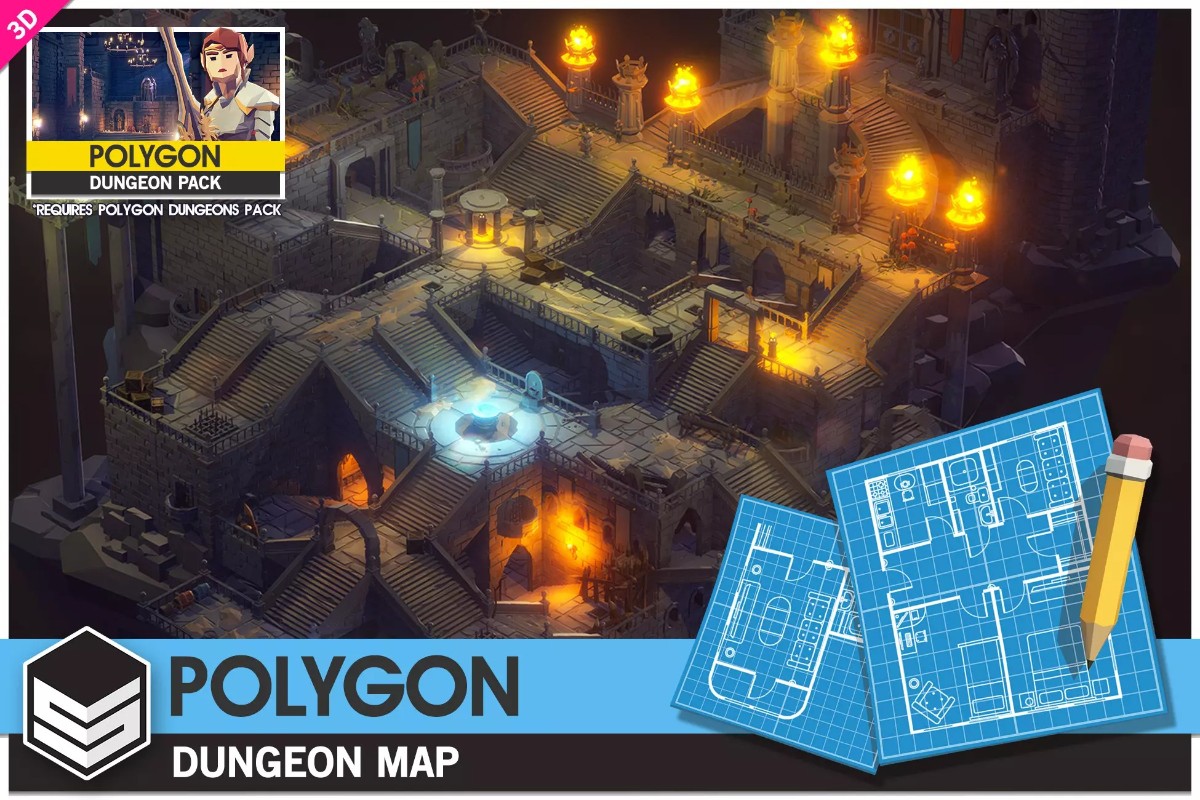 POLYGON - Dungeons Map v1.1   地牢地图素材