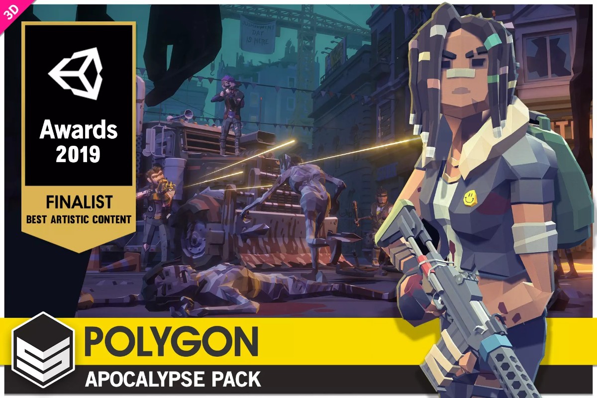 POLYGON - Apocalypse Pack v1.09   低多边形战争生存场景人物道具...