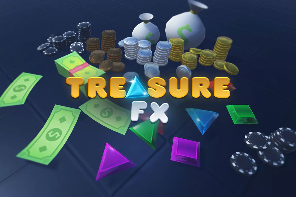 Treasure FX 1.41     卡通财宝藏筹码纸金币钻宝石奖励粒子特效
