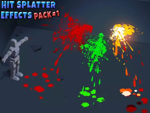 Hit Splatter Effects Pack 1 v1.5      卡通喷飙血液飞溅特效