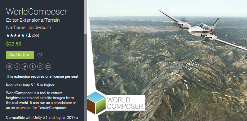 WorldComposer 1.61    真实地形创建插件|卫星图提取插件
