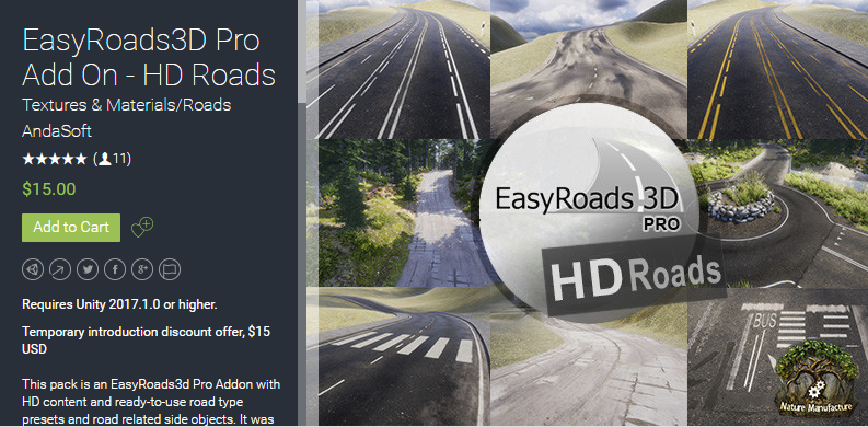 EasyRoad3D Pro Add On - HD Roads 1.0   高清道路