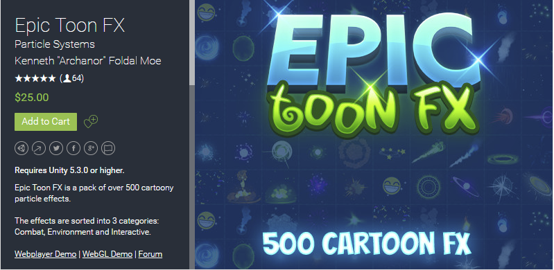 Epic Toon FX 1.4   常用卡通风格化战斗环境互动特效