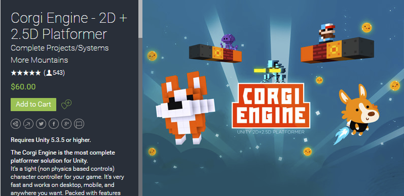 Corgi Engine - 2D 25D Platformer 5.1    游戏引擎