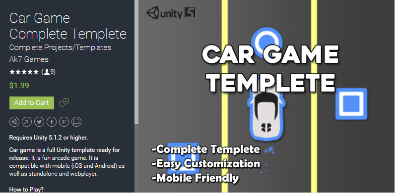Car Game Complete Templete 1.0   汽车游戏完整模板