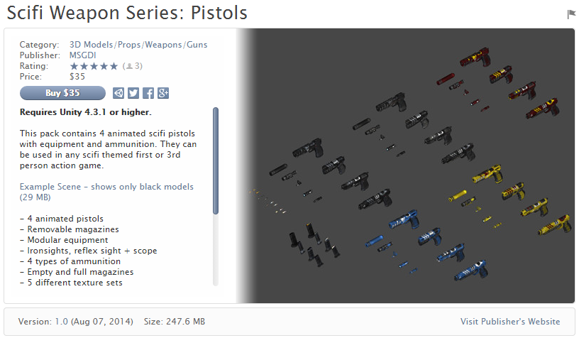 Scifi Weapon Series Pistols    虚构武器系列手枪