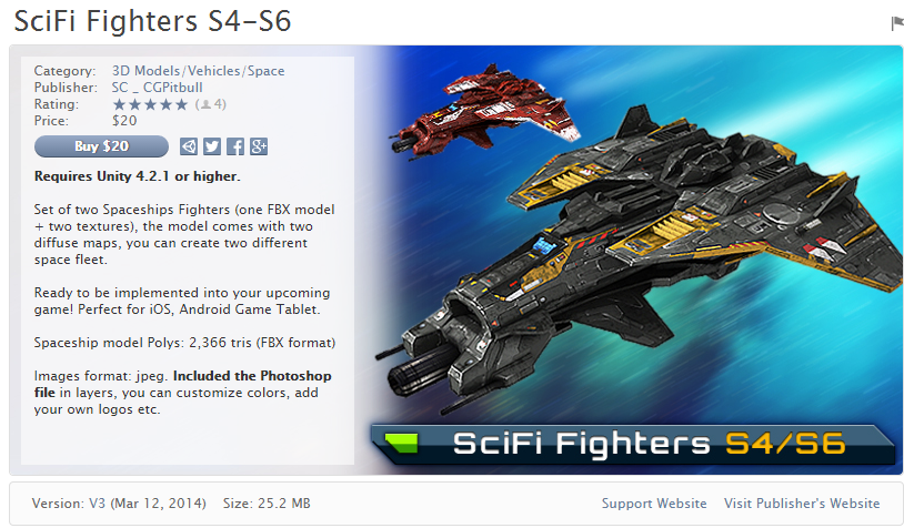 SciFi Fighters S4-S6V3   太空飞船模型