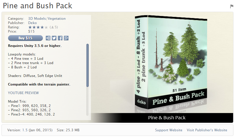 Pine and Bush Pack   松树和灌木