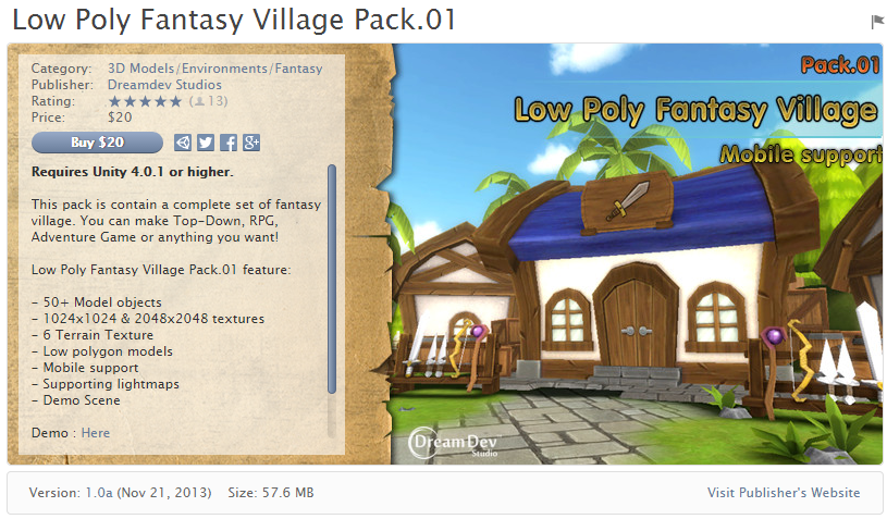 Low Poly Fantasy Village Pack01   低聚物梦幻村
