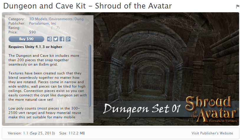 Dungeon and Cave Kit - Shroud of the Avatar unity3d