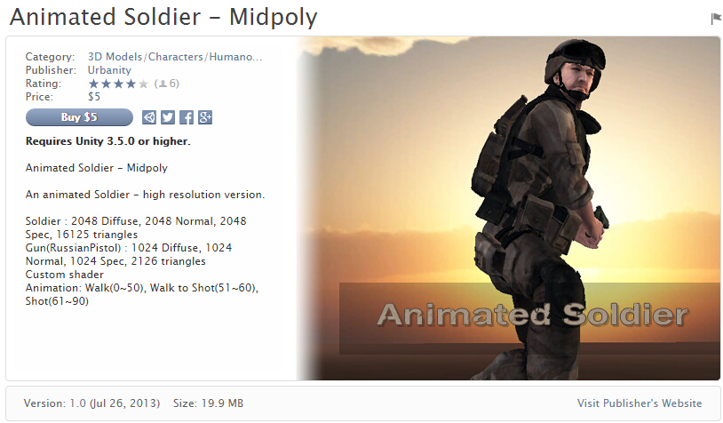 Animated Soldier - Midpoly   士兵