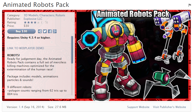Animated Robots Pack v1.2   动画机器人