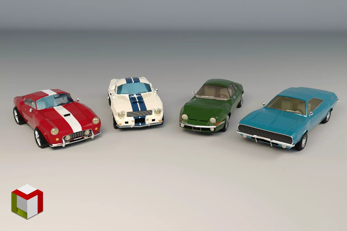 Low Poly Muscle Car Pack 1.1      低聚物肌肉车