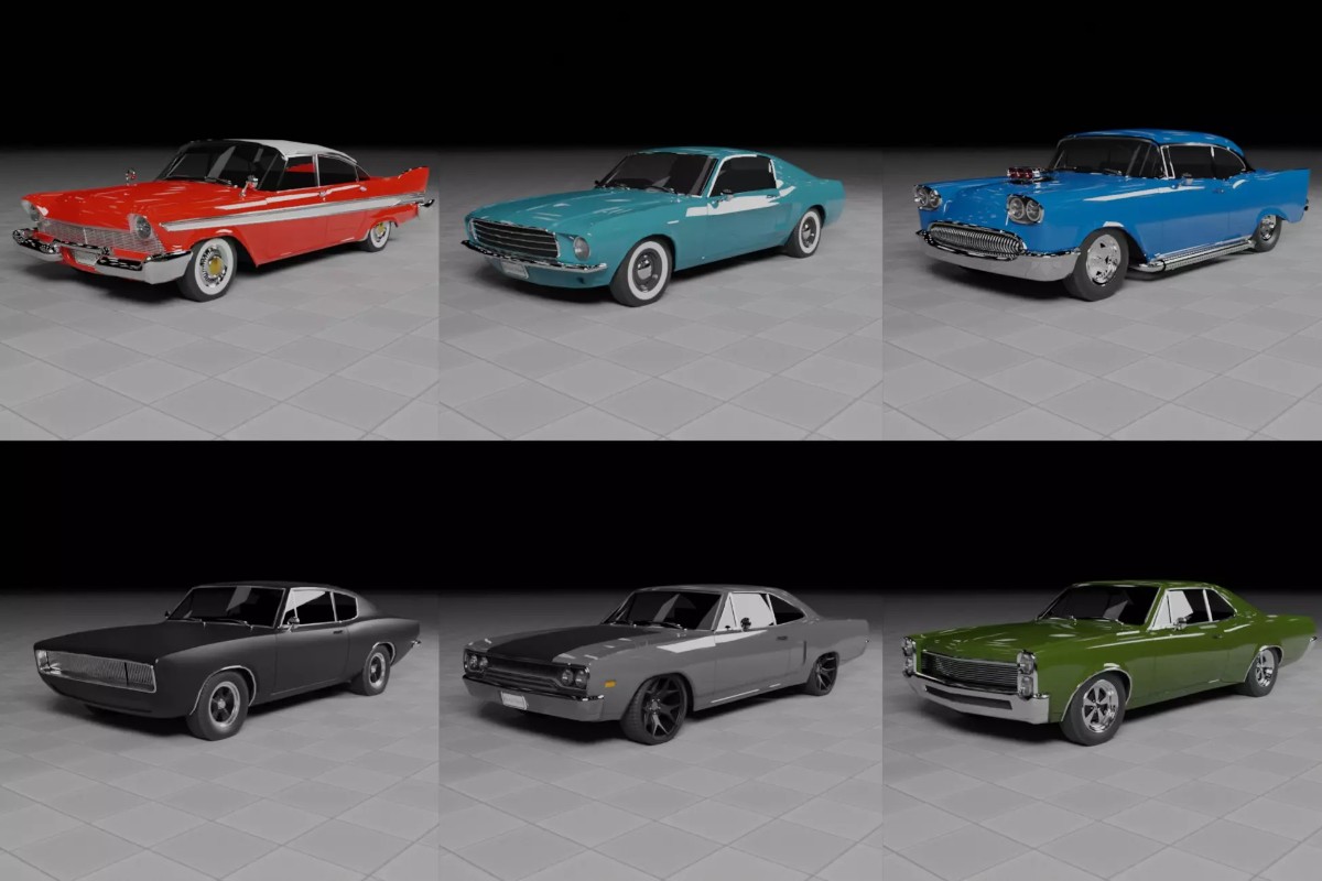 50s, 60s and 70s Car Pack (6 Cars) 1.0    复古车辆模型