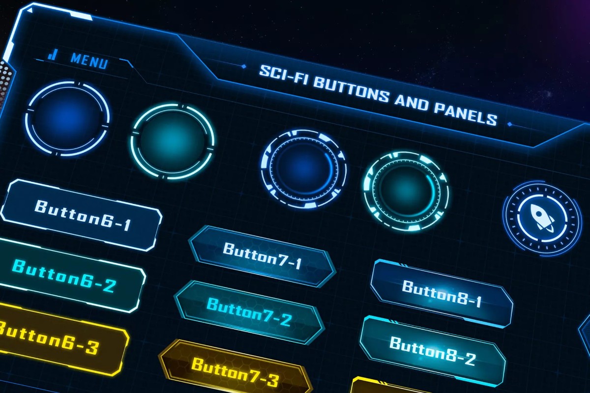 Sci-Fi Buttons and Panels Pack 1.2    科幻按钮和面板