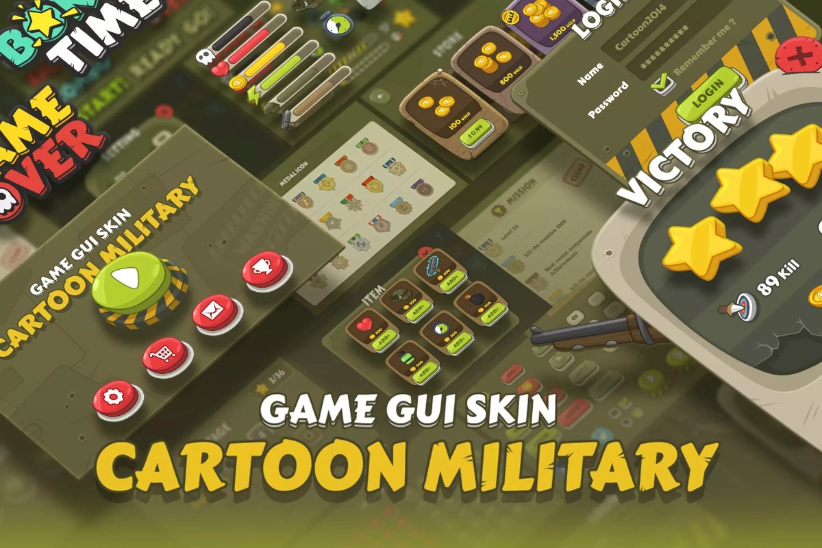 GUI Kit Cartoon Military 1.1    卡通军事风格美术