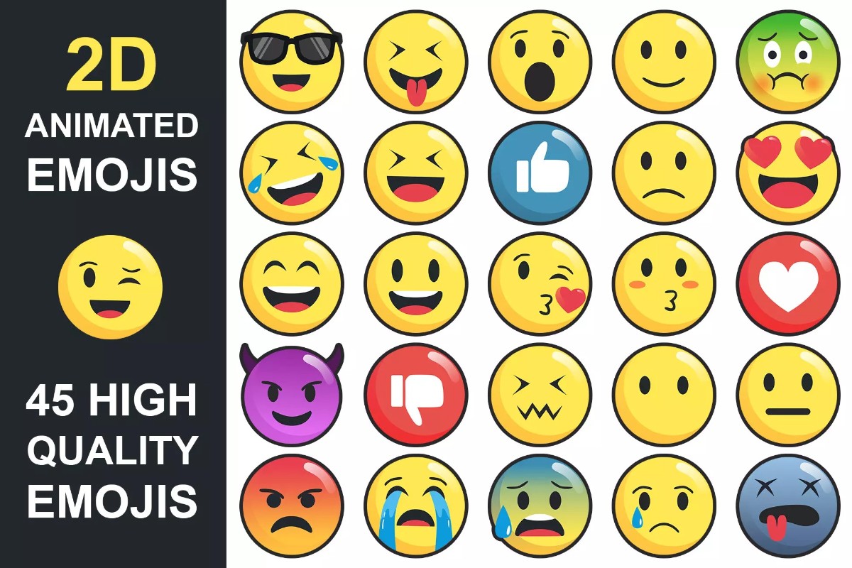 45 Animated emojis 2D + Bubbles 2.1.1      游戏表情符号图标
