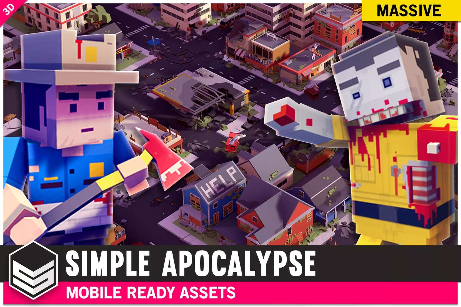 Simple Apocalypse - Cartoon Assets 1.23吃鸡游戏场景建筑道具角色...