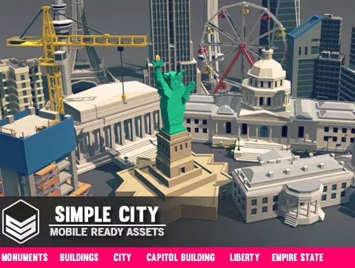 Simple City - Cartoon Assets v1.1 简单卡通城市建筑道具