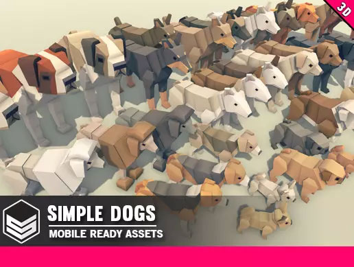 Simple Dogs - Cartoon Animals v1.01 卡通狗动画模型