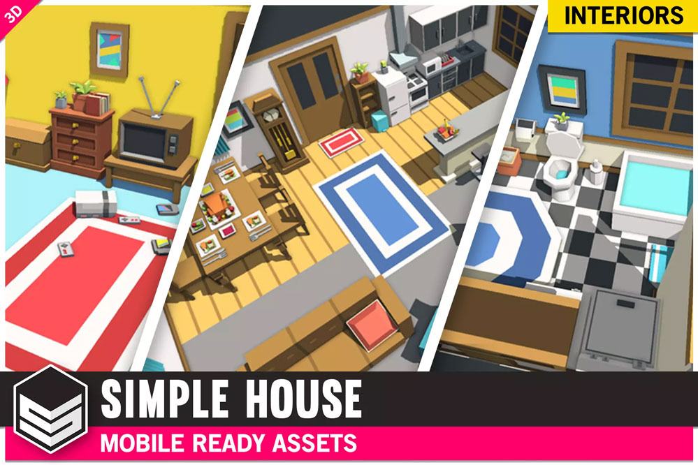 Simple House Interiors - Cartoon Assets 1.01卡通家具室内装饰模型
