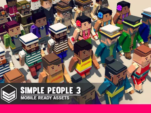 Simple People 3 - Cartoon Assets 1.01卡通人物角色模型