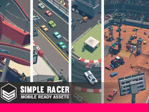 Simple Racer - Cartoon Assets 1.11卡通赛车场赛道模型