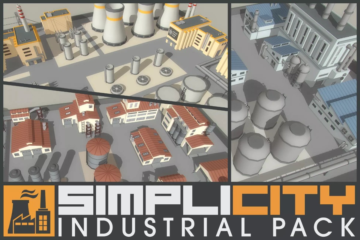 SimpliCity Industrial Pack 1.01现代工业设施工厂道具